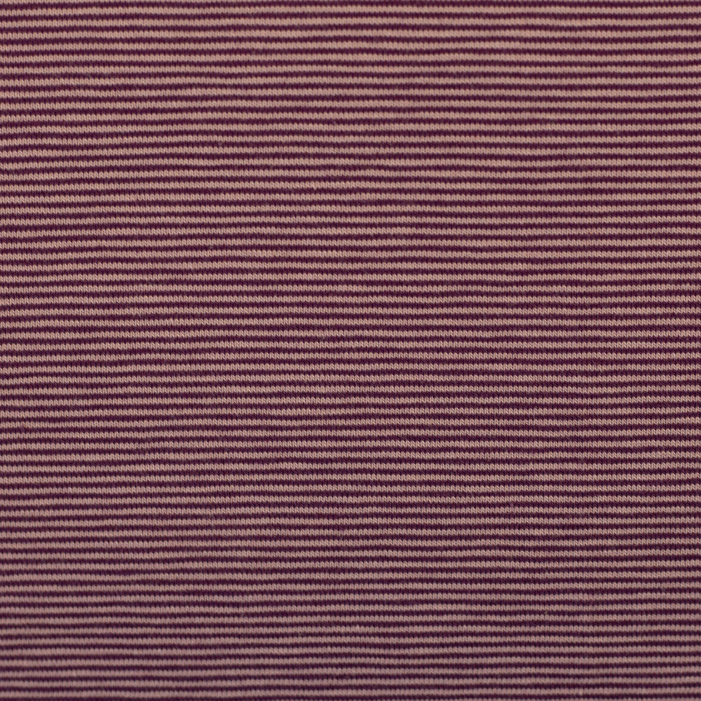 Needle Stripe Cotton Jersey - Bordeaux / Rose