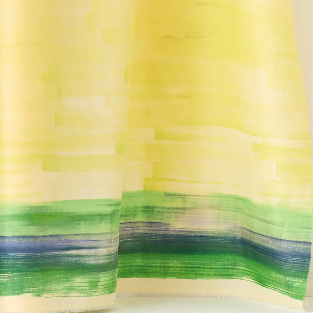 Japanese Designer Printed Cotton Silk - Nani Iro - Touch a Chord Yellow