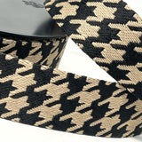 Houndstooth Webbing 38mm - Black/Gold