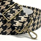 Houndstooth Webbing 38mm - Black/Gold