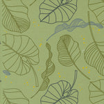 Printed Cotton Poplin - Olive You - Leaf - Sage