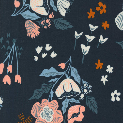 Printed Cotton Poplin - Folk and Lore - Teal