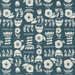 Printed Cotton Poplin - Folk and Lore - Lake Bloom