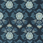 Printed Cotton Poplin - Folk and Lore - Teal