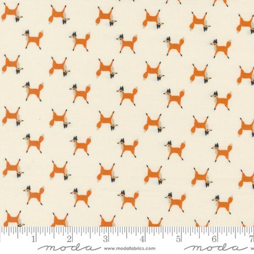 Printed Cotton Poplin - Gingiber - Woodland Wonder - Fox Trot - Cloud