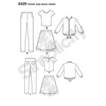 Simplicity 8429 Child's & Girls' Bomber Jacket, Skirt, Leggings and Top