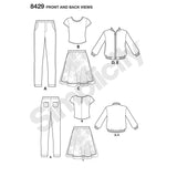 Simplicity 8429 Child's & Girls' Bomber Jacket, Skirt, Leggings and Top