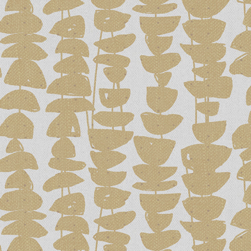 Printed Organic Cotton Poplin - Stacked Stones - Ochre