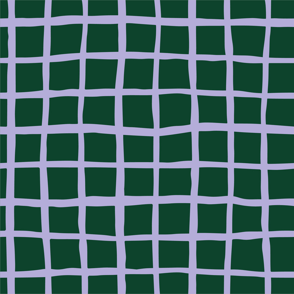 THE EDIT Cotton Lawn - Grid - Lilac on Emerald