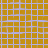 THE EDIT Cotton Lawn - Grid - Lilac on Mustard