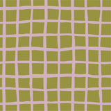 THE EDIT Cotton Lawn - Grid - Lilac on Olive