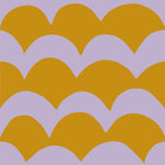 THE EDIT Cotton Lawn - Scallop - Lilac on Mustard