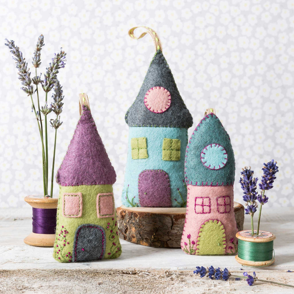 Embroidery Kit - Felt Lavender Houses