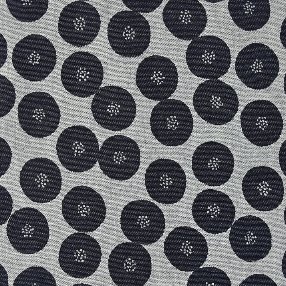 Japanese Cotton Jacquard - Navy Spots