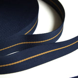 Stripe Strap Webbing 34mm - Blue/Gold