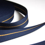 Stripe Strap Webbing 34mm - Blue/Gold