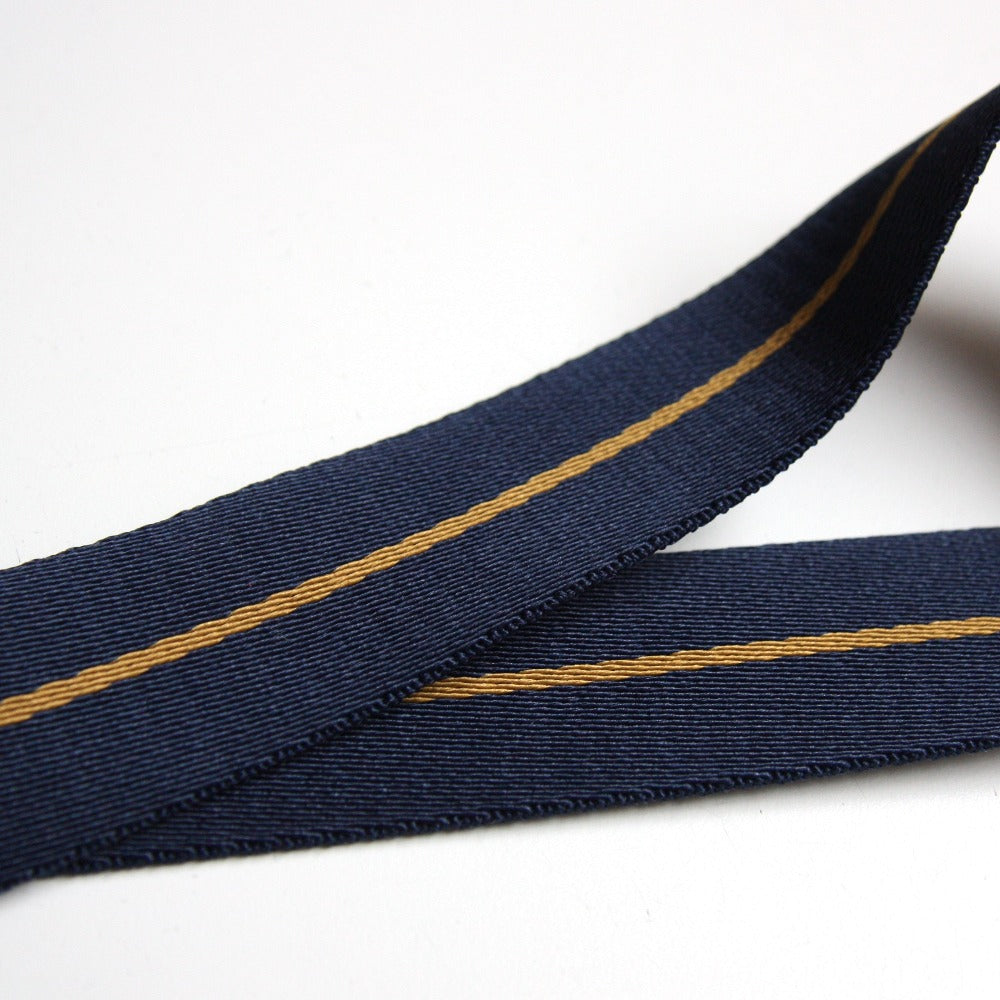 Stripe Strap Webbing 34mm - Blue/Gold