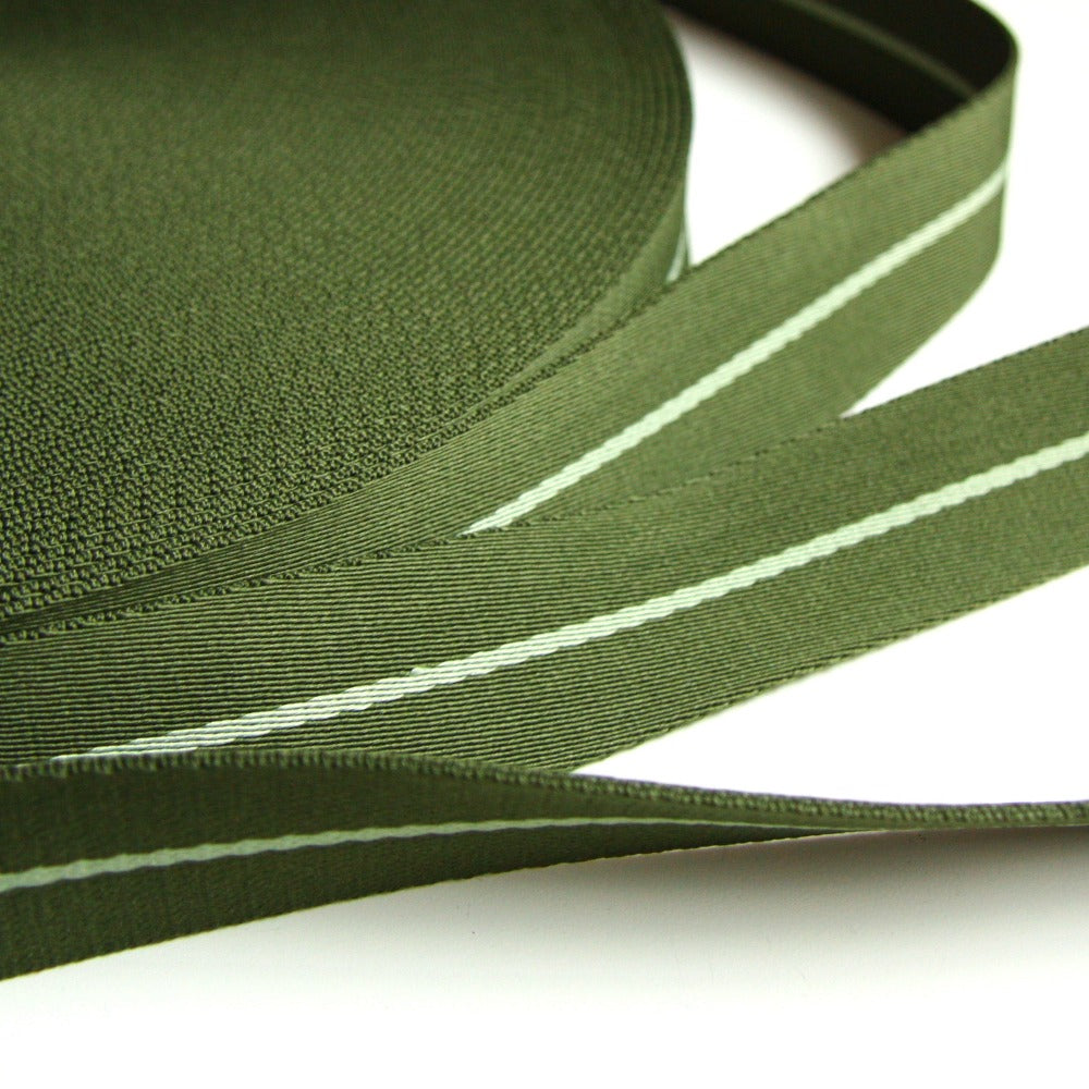 Stripe Strap Webbing 34mm - Green/Light Green