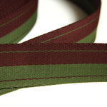 Stripe Strap Webbing 34mm - Green/Burgundy