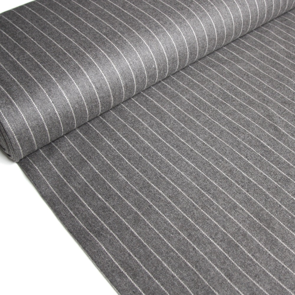 British Wool - No. 34 - Grey Pinstripe Suiting