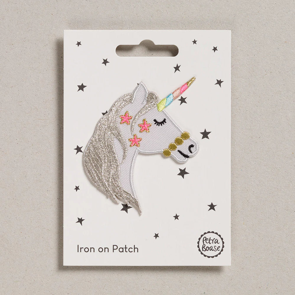 Iron-On Patch Greetings Card - Unicorn Head