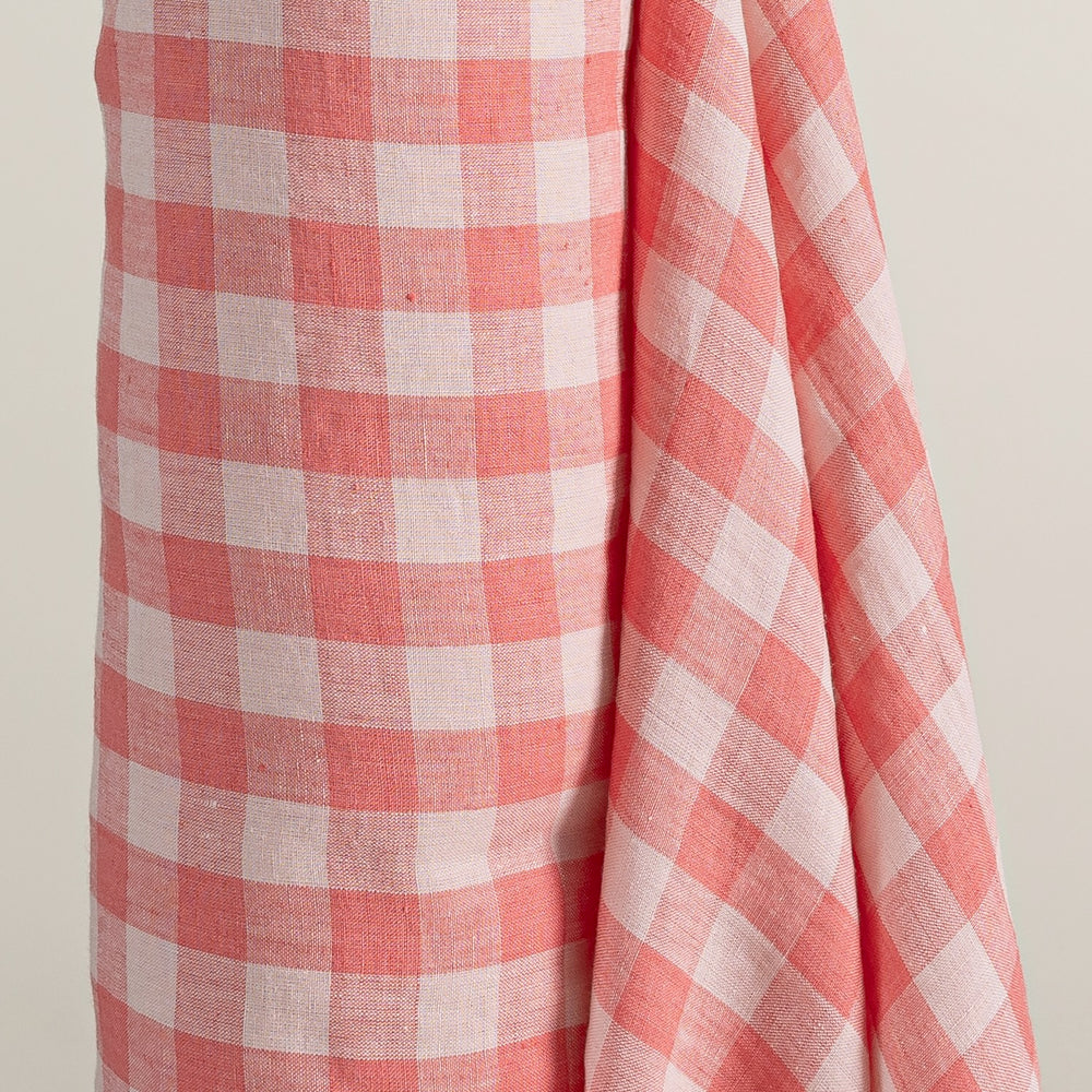 European Linen Gingham - Bubblegum