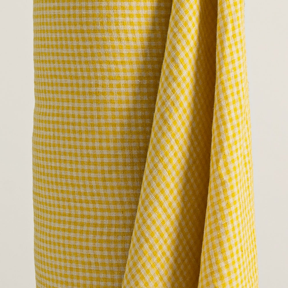 European Linen Mini-Gingham - Lemon Sherbert