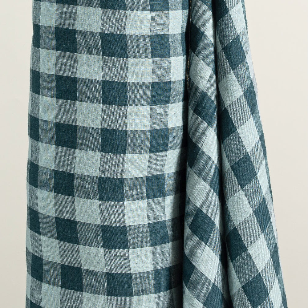 European Linen Gingham - Teal