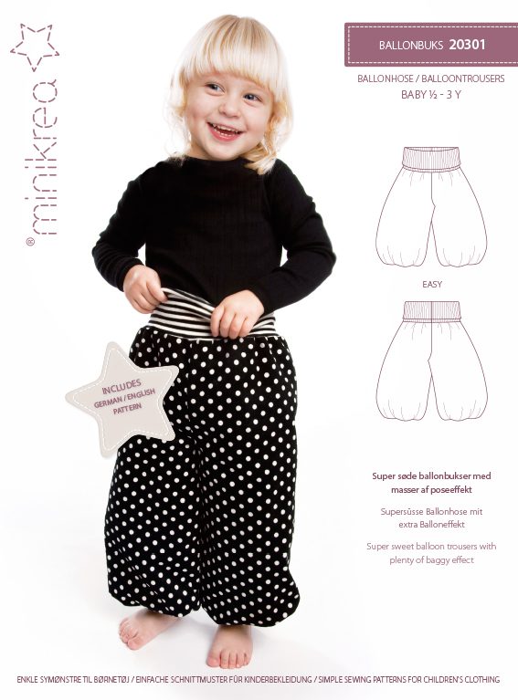Minikrea 20301 - Baby 'Ballonbuks' Balloon Trousers 1/2 - 3 Yrs