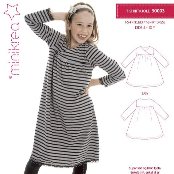 Minikrea 30003 - Girl's 'T-Shirtkjole' T-Shrt Dress 4-10yrs