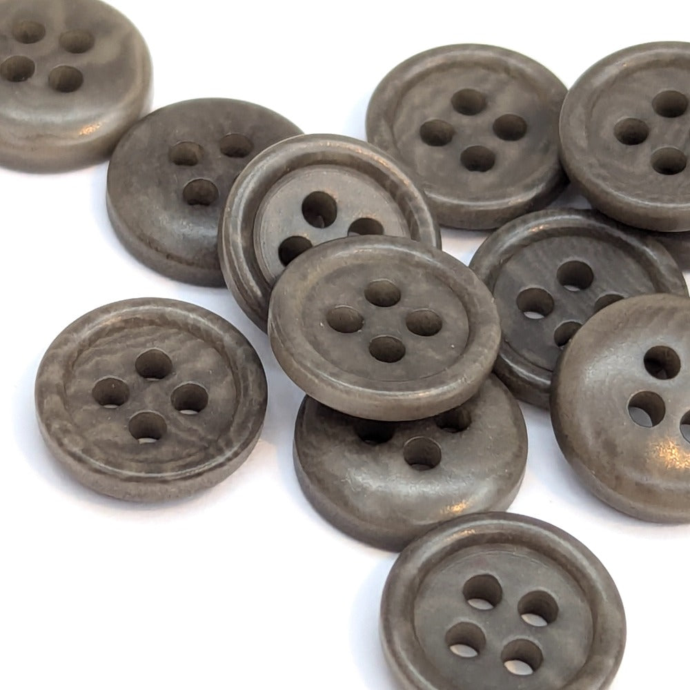 Corozo Button - Grey - 11.4mm