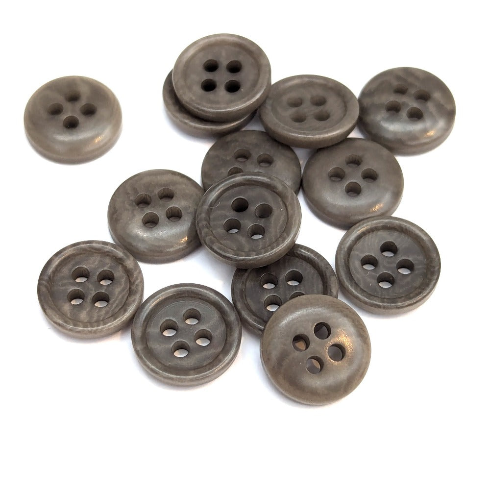 Corozo Button - Grey - 11.4mm