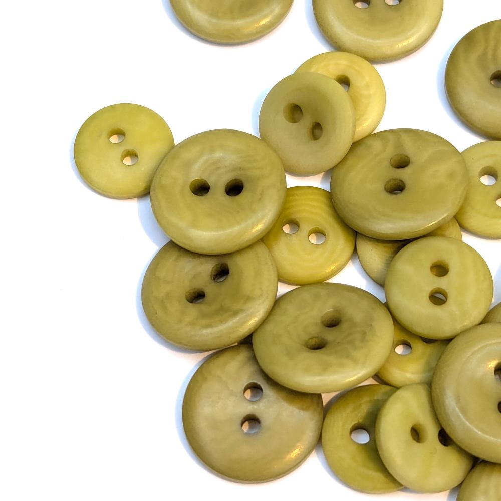 Corozo Button - Two Hole - Green