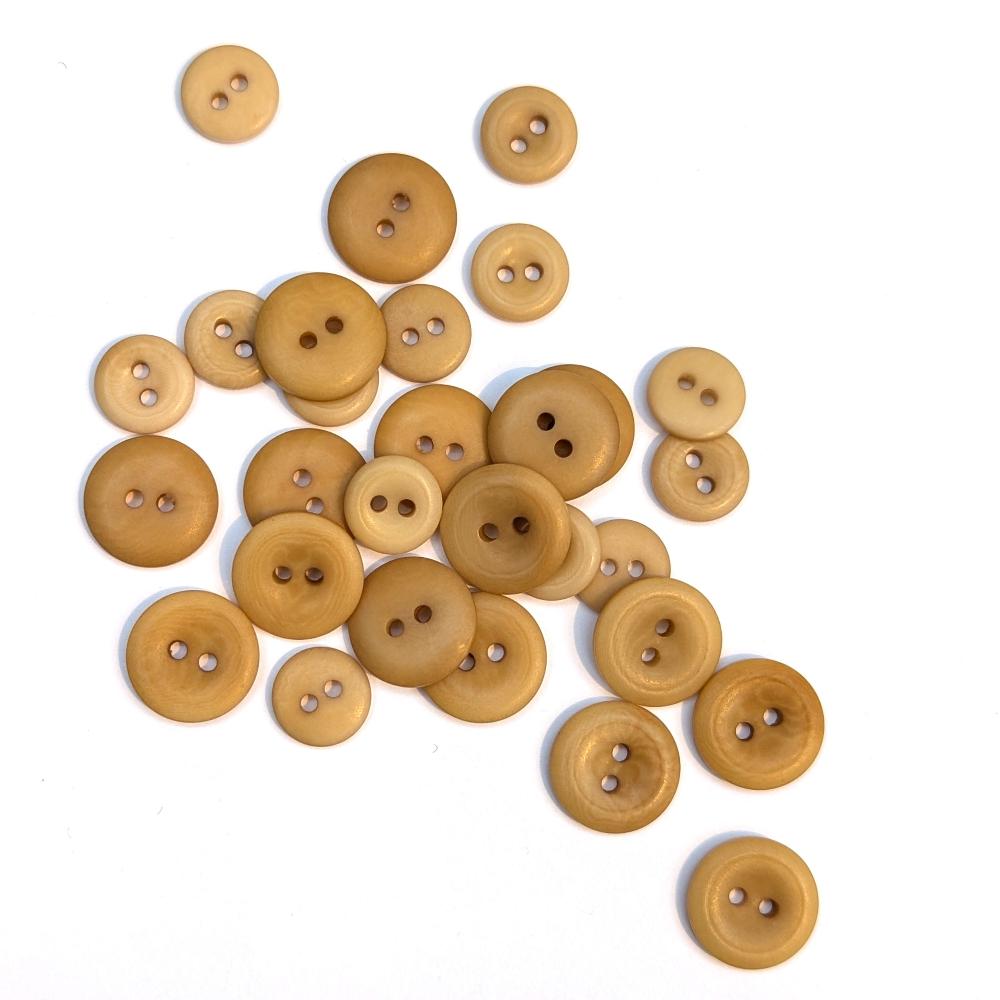 Corozo Button - Two Hole - Beige