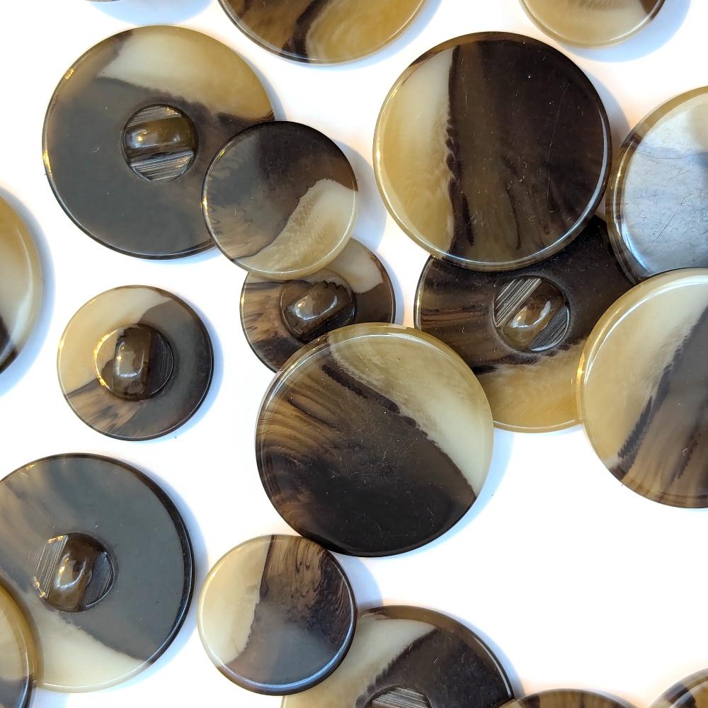 Marble Shaft Button - Brown