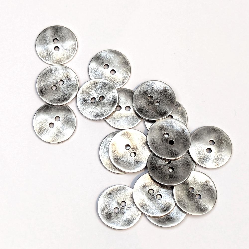 Metal Button - Old Silver - 20mm