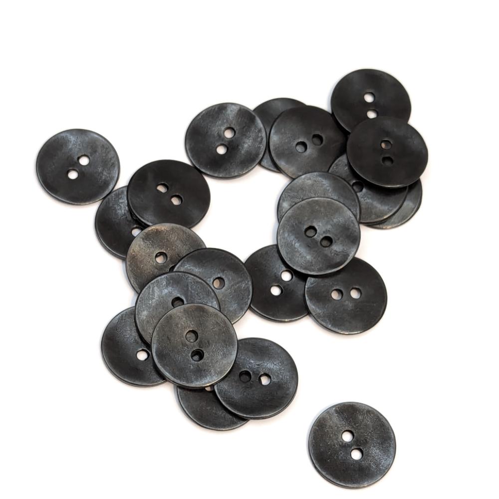 Metal Button - Black - 18mm