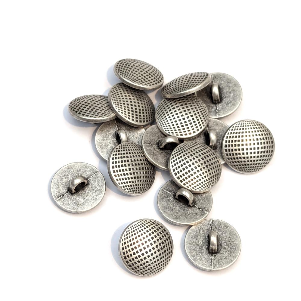 Metal Button - Black Silver