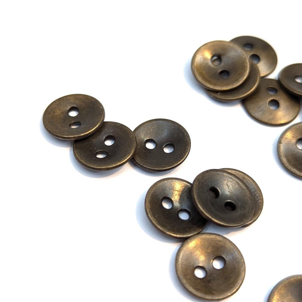 Metal Button - Old Brass - 11.4mm