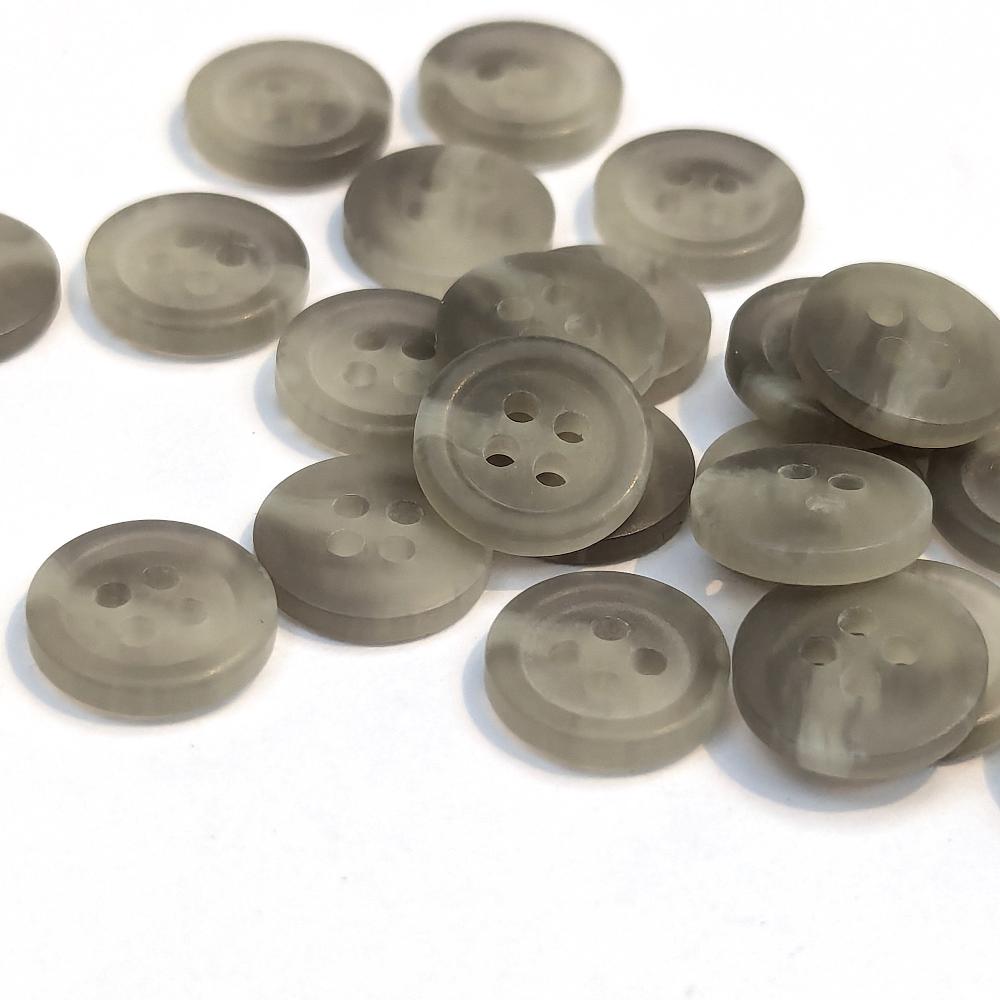 Polyester Shirt Button - Light Grey - 11.4mm