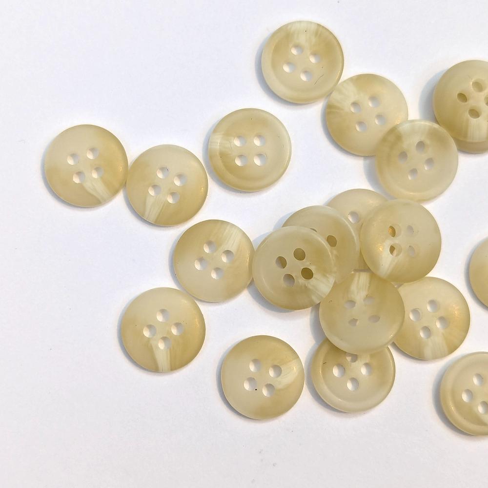 Polyester Shirt Button - Cream - 11.4mm