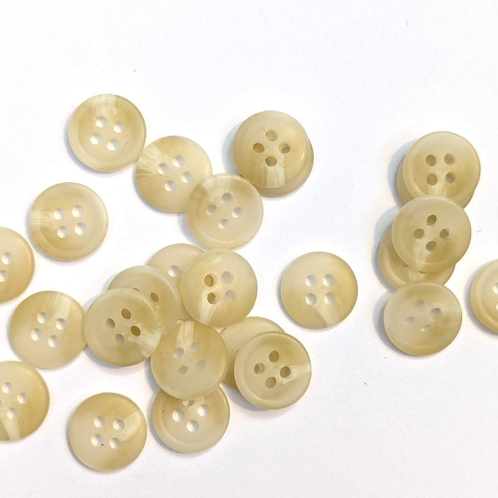 Polyester Shirt Button - Cream - 11.4mm