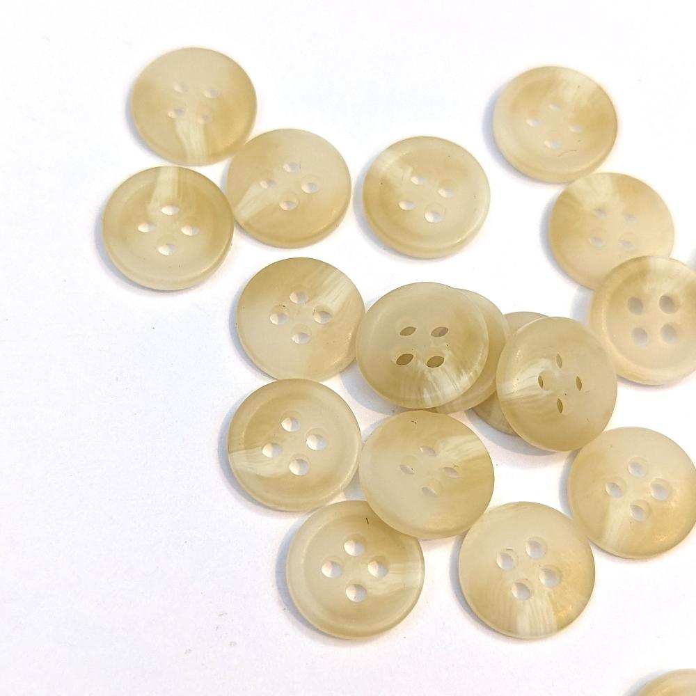 Polyester Shirt Button - Cream - 11.4mm