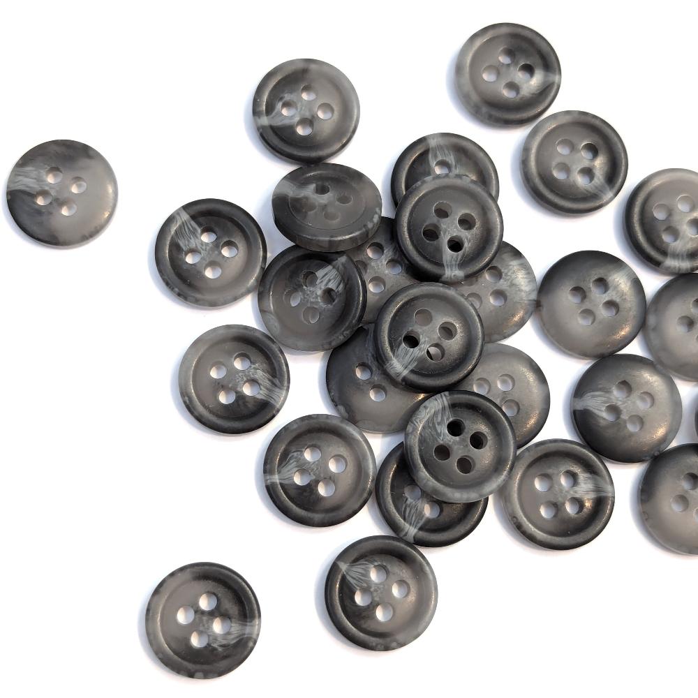 Polyester Shirt Button - Grey - 11.4mm