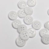 Polyester Shirt Button - White - 11.4mm