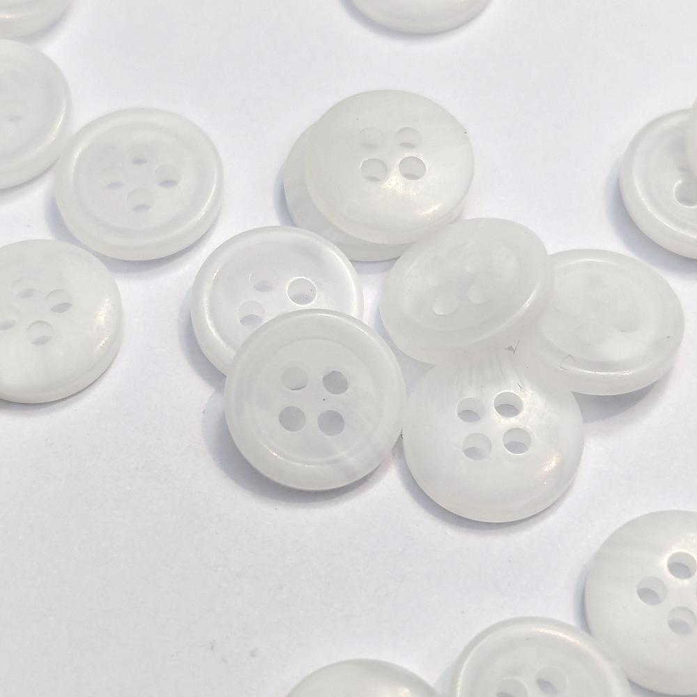 Polyester Shirt Button - White - 11.4mm