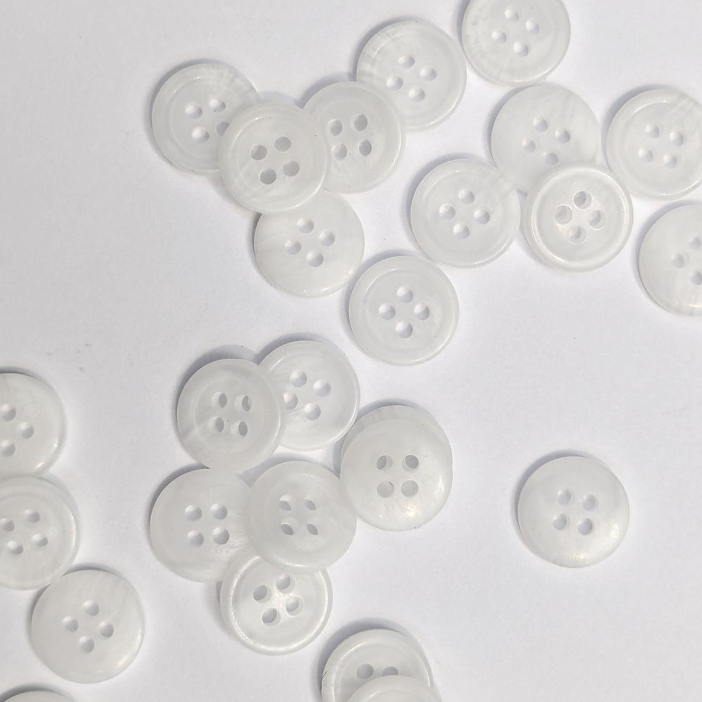 Polyester Shirt Button - White - 11.4mm