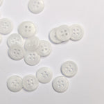 Polyester Shirt Button - White - 11.4mm