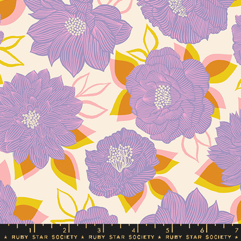 Cotton Poplin Print - Favourite Flowers by Ruby Star - Blooming - Thistle