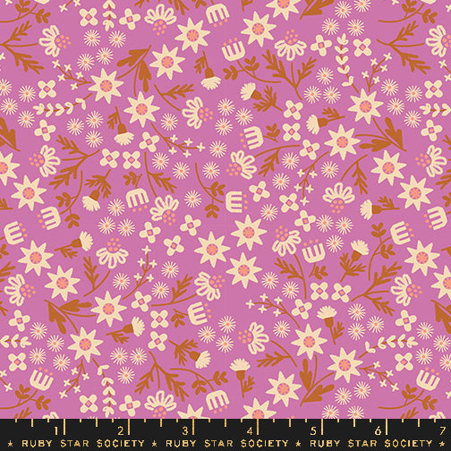 Cotton Poplin Print - Favourite Flowers by Ruby Star - Ditsy Garden - Helitrope